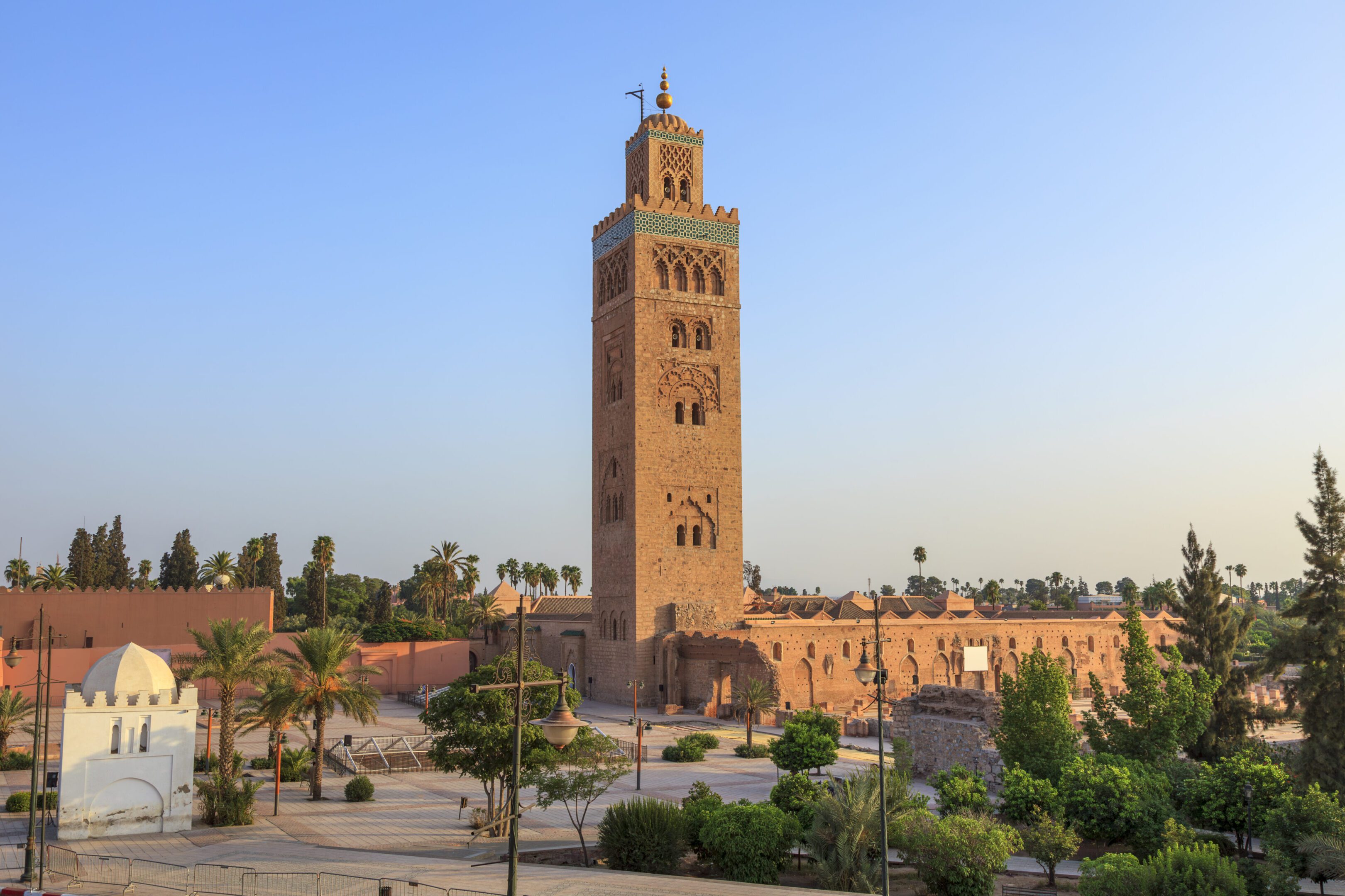 Historic mosque surrounded by greenery